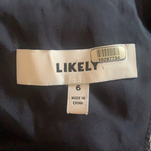 LIKELY Babydoll Dress 6 Georgette Navy White Paisley Coquette Girl Feminine - Picture 10 of 11